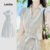 Lovito Vestido Casual com Renda para Primavera/verão para Mulheres LK2ED143
