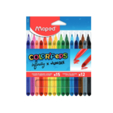 Kit 15 Lapìs de Cor Infinito+12 Canetinhas Hidrográficas Color’Peps – MAPED
