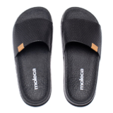 Chinelo Slide Feminino Moleca Flatform Texturizado Preto