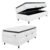 Cama Box Baú Colchão Solteiro Molas Ensacadas City Pillow Top 88x188x64cm Linho Branco/Preto Hellen