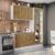 Cozinha Compacta Celeste Kappesberg 100% MDF Branco/Nogueira 192cm