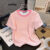 Lovito Camiseta Casual Xadrez Colorblock Para Mulheres LNE70328