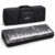 Kit Bag Teclado 61 Teclas Nylon + Capa Transparente Bolso Frontal Alças Reforçadas