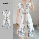 Lovito Vestido Boho Com Zíper Formal Casual Oficial Para Primavera/verão Feminino L152LD053