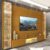 Estante para TV até 90 Polegadas 293cm com Porta Reflecta LED 100% MDF Luminare Naturale