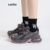 Lovito Esporte liso Colorblock Ins aumentar altura tênis para mulher LFA71102