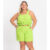Shorts Feminino Plus Size Crepe Light Secret Glam Verde