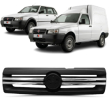 Grade Radiador Uno Fiorino 2009 2010 2011 2012 2013 Preto Friso Cromado