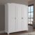 Guarda-Roupa Solteiro 3 Portas 4 Prateleiras Madeira Maciça Provençal Bastian  Branco Lavado
