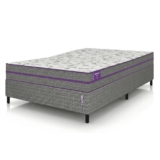 Cama Box + Colchão Casal Smartz Ortovip Espuma D45 Ortopédico Extra Firme Antiácaro Suporte até 90kg
