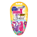 Depilador descartável Soleil Rosa e Roxo 2 unidades + aparador Bic