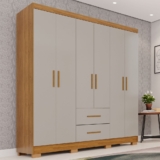 Guarda-roupa Casal 6 Portas 2 Gavetas Estrela Premium Cinamomo/Off White