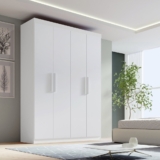 Guarda-roupa Solteiro MDF Fenix 04 Portas 03 Gavetas Branco
