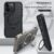 Capa de celular moderna e atualizada para iPhone 17 16 15 14 pro max plus, capa com suporte em fibra de carbono.