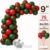 Balão Bexiga Látex 9 Pol – 75 Unds, Balão Vermelho, Verde Escuro, Vermelho + Tira Arco Desconstruído – Balão Aniversário