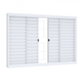 Janela de Aço de Correr de Correr 100x150cm com Grade Quadrada Riobras Branco