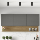 Armário para Cozinha 3 Portas 150cm Line  Gris/Freijó