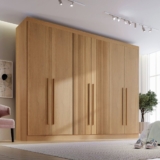 Guarda-roupa Casal MDF Ripado 6 Portas 6 Gavetas Paris Plus  Cinamomo