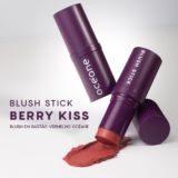 Kit Blush Stick Berry Kiss + Esponja de Maquiagem Sister Blend Roxa Océane Purple (2 Produtos)