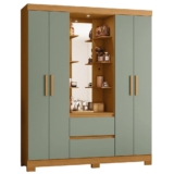 Guarda Roupa Solteiro 163cm Capelinha Artto A02 Cinamomo/Sálvia – Mpozenato