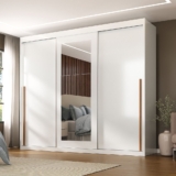 Guarda-roupa Casal 3 Portas de Correr e 6 Gavetas Spazio Branco