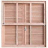 Janela de Madeira Veneziana 100x100cm com Caixilho e Guilhotina Ewk G990 Rondosul 100cm x 100cm