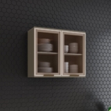 Armário Aéreo 2 Portas em Vidro 80cm Connect  Duna