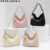 Bolsa Crossbody De Couro PU De Média Capacidade Feminina Elegante Alça Ajustável Preta