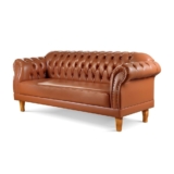 Sofá 3 Lugares Chesterfield Clássico Duque Yescasa Caramelo