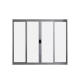 Janela de Alumínio de Correr 100x150cm 4 Folhas Hale Esquadrias Prata