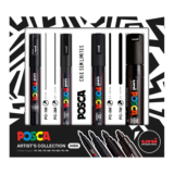 Caneta Posca Artists Collection NIBS Preto estojo com 4 unidades Uni-Ball