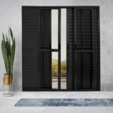 Porta Balcão de Alumínio 6 Folhas 210 X 200cm com Fechadura Linha 25 Preto