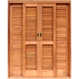 Porta de Correr Veneziana Madeira 6 Folhas Madersilva 2,15mx2,00mx15cm 2,15m x 2,00m x 15cm