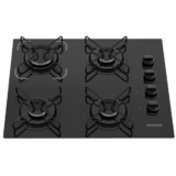 Cooktop Essencial 4 Bocas Mesa Vidro Preto Bivolt Itatiaia