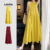 Lovito Vestido Casual de Bolso com Franzido Macio e Confortável para Primavera/verão Vestido amarelo L137ED758