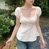 Lovito Blusa Casual Ditsy Floral Button Flowers Blusa Para Mulheres LNM65156