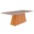 Mesa de Sala Jantar Helena c/Tampo Madeirado Vidro 210x100cm Nature/Off White – Cimol