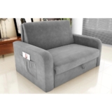 Sofá Cama Baú Casal Cinza 140x90cm Espuma Poliuretano Eucalipto Organização e Conforto