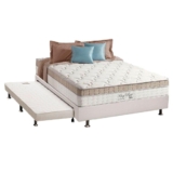 Cama Box c/Auxiliar Casal: Colchão Anjos Superlastic King Best Clean 28 + Base CRC Courano Branco(138×188)