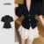 Lovito Blusa Elegante de Renda com Botão de Laçada Primavera/verão Preto para Mulheres L142LD188