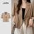 Lovito Blazer Casual com Botão Bolso Falso Boa Textura Primavera/verão Blazer Caqui LBL26350