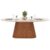 Mesa de Sala Jantar Ryze c/ Tampo Madeirado c/ Vidro Oval 218x108cm Freijo/Off White – DJ Móveis