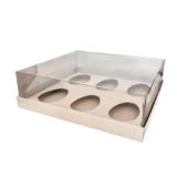 Caixa Degustação Para 6 Mini Ovos de 100g – Branco – 24x23x7,5cm – 6 unidades – Cromus – Rizzo