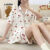 Lovito Conjunto de Pijama 2 para Casa e Exterior Algodão e Linho Mãe/Verão para Mulheres LNE121073