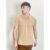 Polo Piquet Masculina Logo Silk Polo Wear Bege Medio