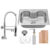 Kit Cuba Cozinha Gourmet Tábua C/ Torneira Parede Cromada