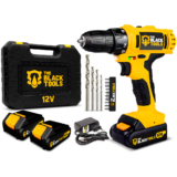 Parafusadeira Furadeira 3/8 12v Bivolt 02 Baterias E Maleta The Black Tools