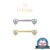 Piercing Mamilo Barbell Titânio Pvd Push Pin 2 Coraçãos Zircônias Transversal Piercing