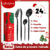 Belifou Kit 24 Natal Jogo De Talheres Aço Inoxidável 416 Preto – Mars