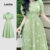 Lovito Vestido Boho Primavera/verão Vestido Verde para mulheres L157ED284